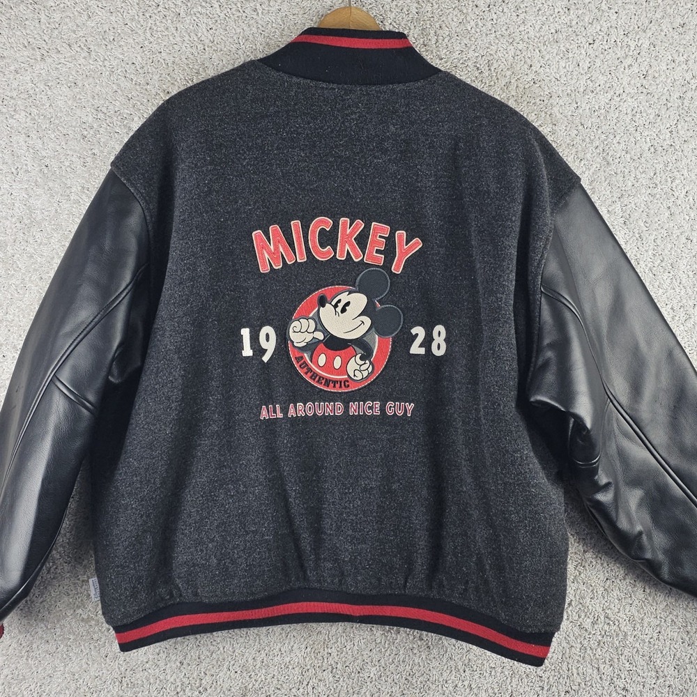 Vintage Disney Mickey Mouse Wool Blend Varsity Jacket Men XL All Around Nice Guy